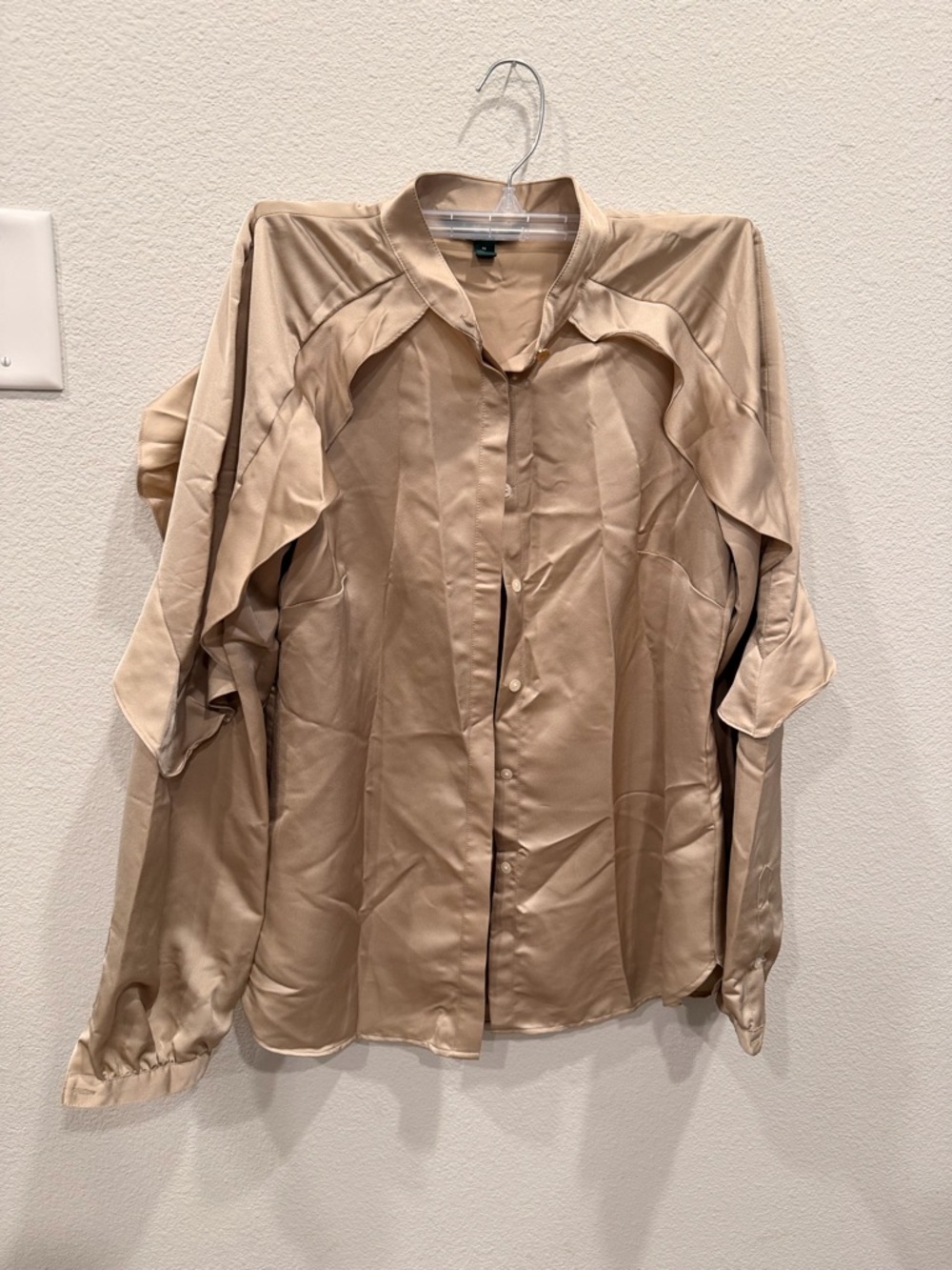 Ralph Lauren Beige Satin-Look Blouse with Green Label